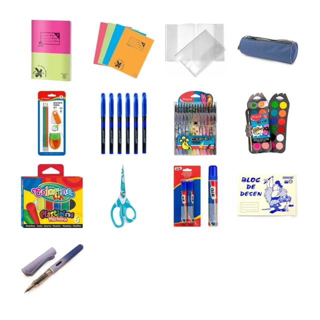 Kit școlar complet Steferia, 13 produse, penar, caiete A5, stilou cu cerneală termosensibilă, instrumente de scris, desen și activități creative