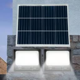 Set 2 proiectoare LED SMD 30W cu incarcare solara, panou solar, cu telecomanda, suport prindere, material ABS, 1.2AH, 200LED-uri, 13x13.5 cm, negru 4