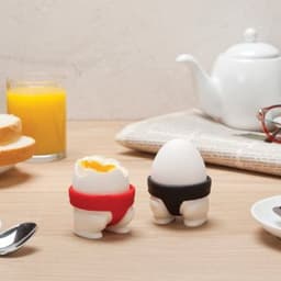 Set 2 Suporturi pentru Oua Fierte,, Model Sumo, din Silicon si PP, Multicolor 3