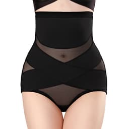 Lenjerie Modelatoare pentru Abdomen,, cu Talie Inalta si Corset, Negru, Push-Up, Marimea L 1