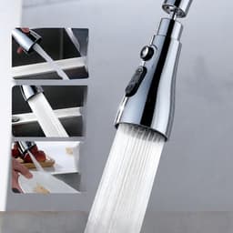 Extensie Robinet Bucatarie,, Universal, 3 Moduri de Curgere Apa, Otel Inoxidabil, Rotire 360 de Grade, Cap Pivotant, Adaptor Baterie Bucatarie, 9.7x5.1 cm, Gri 2