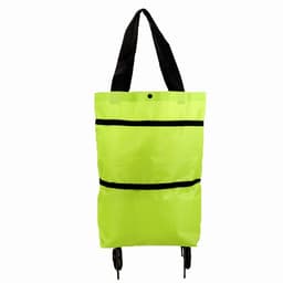 Geanta Pliabila,, 2 in 1, Carucior cu Roti, pentru Cumparaturi, 19 l, Verde, Plastic, 39 x 46 x 12 cm 5