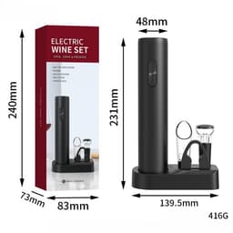 Set Tirbuson Electric din 5 piese,, Deschizator Electric, cu Baterii, Multifunctional, 23x14cm, Negru 2