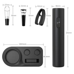 Set Tirbuson Electric din 5 piese,, Deschizator Electric, cu Baterii, Multifunctional, 23x14cm, Negru 4