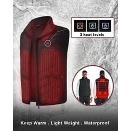 Vesta Inteligenta Incalzita,, Unisex, 2 Zone de Incalzire, Umplutura Bumbac, 3 Trepte de Temperatura, Incarcare USB, Negru, sub 45 kg, Marime S 9