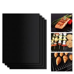 Set 4 Folii Antiaderente din Teflon,, Multifunctionale, Rezistente la Apa si Temperaturi Ridicate, pentru Gratar, Cuptor, BBQ Grill, 40x33 cm, Negru 3