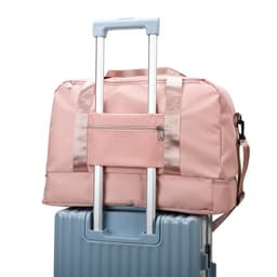 Geanta Pliabila,, pentru Voiaj, Buzunare Multiple, de Mana, Impermeabila, Material Textil, Capacitate 8 Kg, Dimensiune Deschisa 42x28x10 cm, Roz 3