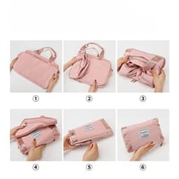 Geanta Pliabila,, pentru Voiaj, Buzunare Multiple, de Mana, Impermeabila, Material Textil, Capacitate 8 Kg, Dimensiune Deschisa 42x28x10 cm, Roz 5