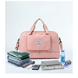 Geanta Pliabila,, pentru Voiaj, Buzunare Multiple, de Mana, Impermeabila, Material Textil, Capacitate 8 Kg, Dimensiune Deschisa 42x28x10 cm, Roz 9