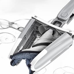 Mop Plat,, cu Sistem de Stoarcere, 2 Lavete Incluse, Lungime Telescopica 140 cm, Argintiu 4