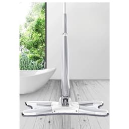 Mop Plat,, cu Sistem de Stoarcere, 4 Lavete Incluse, Lungime Telescopica 140 cm, Argintiu 8