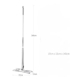 Mop Plat,, cu Sistem de Stoarcere, 4 Lavete Incluse, Lungime Telescopica 140 cm, Argintiu 12