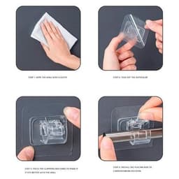 Set 2 Carlige Adezive Transparente,, Rezistente la Apa, 5 kg, Plastic, 6x6x4 cm 6