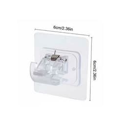 Set 2 Carlige Adezive Transparente,, Rezistente la Apa, 5 kg, Plastic, 6x6x4 cm 9