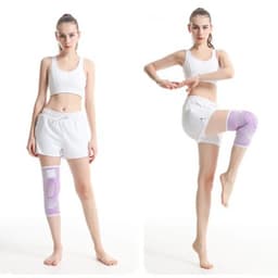 Orteza Elastica pentru Genunchi,, Ajustabila cu Bretele Elastice, Banda pentru Compresie, Material Respirabil, Marime L, Culoare Roz 5