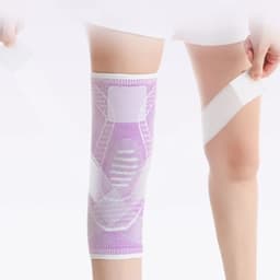 Orteza Elastica pentru Genunchi,, Ajustabila cu Bretele Elastice, Banda pentru Compresie, Material Respirabil, Marime XL, Culoare Roz 7