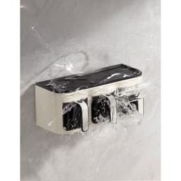 Cutie de Depozitare a Condimentelor,, de Uz Casnic, Montare pe Perete, 3 Compartimente, 25.8 x 13.6 x 10.5cm, Alb-Negru 5