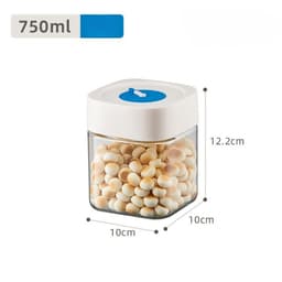 Borcan din Sticla de Inalta Calitate,, Capac Ermetic, Uz Casnic, Depozitarea Condimentelor sau a Alimentelor Umede si Uscate, 750 mL, 10x10x12.2 cm, Alb 2