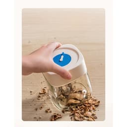 Borcan din Sticla de Inalta Calitate,, Capac Ermetic, Uz Casnic, Depozitarea Condimentelor sau a Alimentelor Umede si Uscate, 750 mL, 10x10x12.2 cm, Alb 3