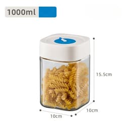 Borcan din Sticla de Inalta Calitate,, Capac Ermetic, Uz Casnic, Depozitarea Condimentelor sau a Alimentelor Umede si Uscate, 1000 mL, 10x10x15.5 cm, Alb 2