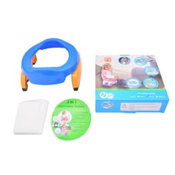 Olita Portabila 2 in 1,, Olita + Capac de Toaleta, din Plastic, Diametru 21 cm, Albastru 8
