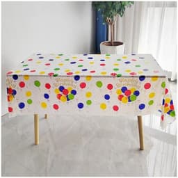 Fata de Masa,, din PEVA, Imprimeu Happy Birthday cu Baloane, 137 x 274 cm, Impermeabila, Fara Pete, Curatare Rapida, Multicolor 6