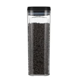 Cutie de Depozitare Alimente,, tip Container, 3.7L, Recipiente pentru Cereale in Bucatarie, Transparente cu Capac Negru 1