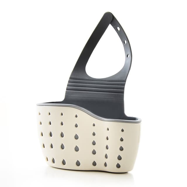 Suport Scurgere pentru Burete si Laveta de Vase Bucatarie,, Bej, Curea Reglabila, Plastic Flexibil, 15x 5x 20cm