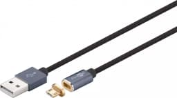 Cablu USB 2.0 cu mufa magnetica micro USB 1.2m negru Goobay 1
