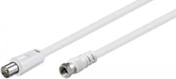 Cablu conexiune antena/ Satelit 1.5m F tata - Coaxial tata alb Goobay 1