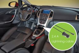 Incarcator auto 2.4A Apple Lightning negru Sweex 3