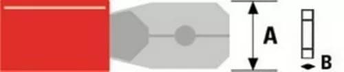 Conector papuc 4.8mm 0.5mm rosu