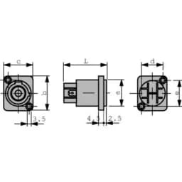 Conector etans de panou iesire Neutrik 2