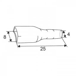 Izolatie papuc transparent 25mm pentru papuci de 6.3mm 2