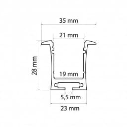 Profil aluminiu pentru benzi LED 35x28mm 1m PHENOM 3