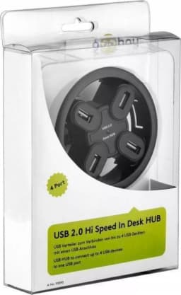 Hub USB 2.0 4 porturi montabil in birou Goobay 2