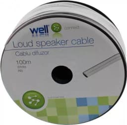 Cablu difuzor CCA alb 2x0.75mm Well LSP-CCA0.75WE-100-WL 2