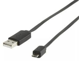 Cablu USB 2.0 USB A tata - micro USB B tata plat 1m negru Valueline 1