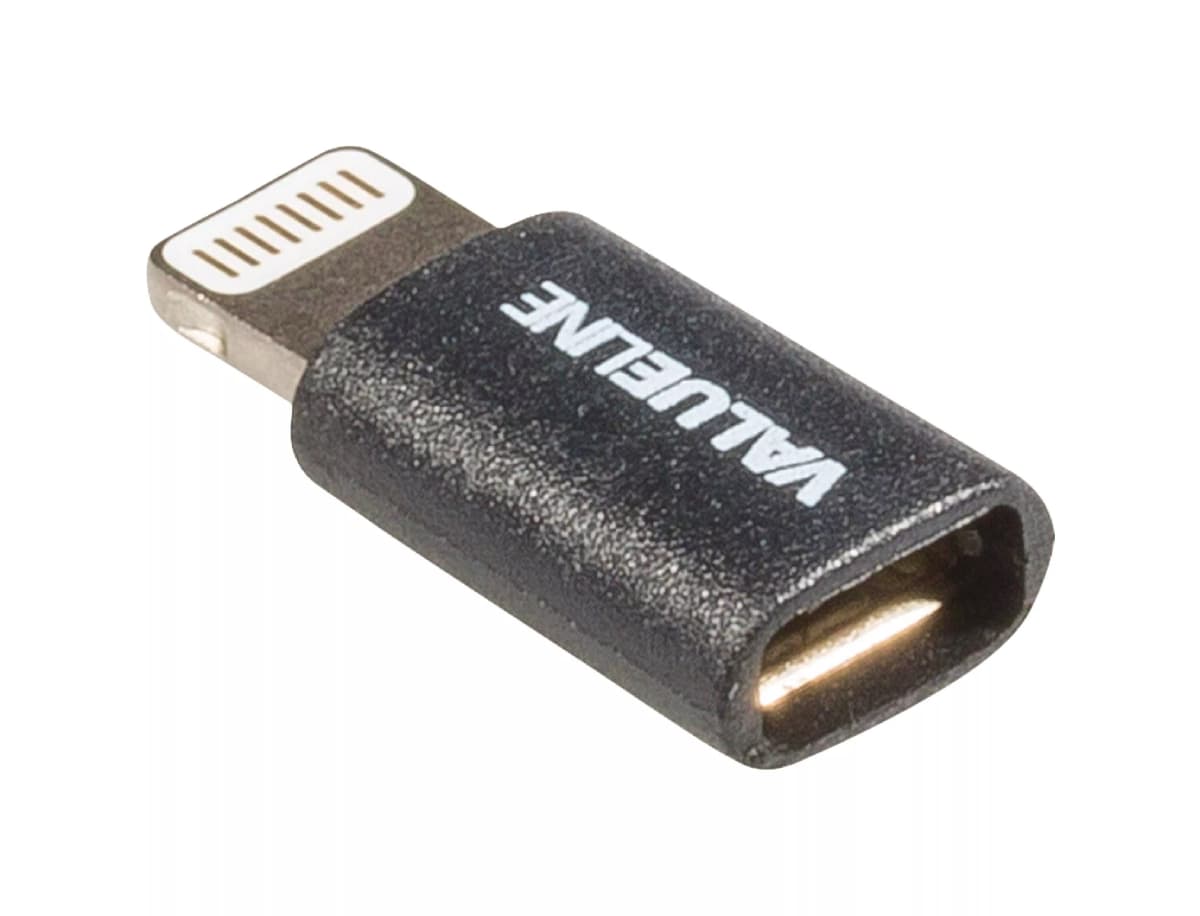 Adaptor USB Lightning tata - micro USB mama negru Valueline
