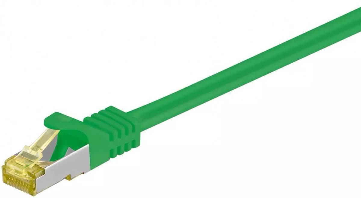 Cablu patch SFTP CAT7 0.25m verde 2x RJ45 cupru ecranat Goobay