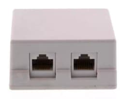Priza dubla UTP cat6 RJ45 neecranat pe tencuiala Well 1