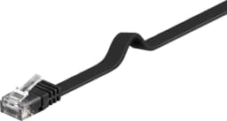 Cablu UTP CAT6 plat mufat 0.5m negru patchcord cupru 2x RJ45 Goobay 1