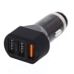 Alimentator USB bricheta auto Quick Charge 3 iesiri 28W negru Well 1