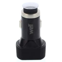 Alimentator USB bricheta auto Quick Charge 3 iesiri 28W negru Well 3