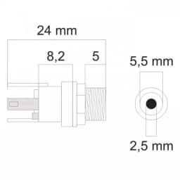 Mufa DC mama montabil panou 5.5x2.5 mm 05158 2