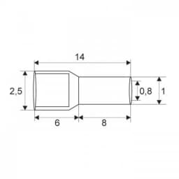 Varf terminal cablu de 0.5 mm alb 2