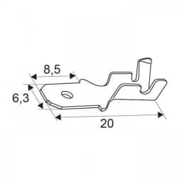 Papuc cositorit tata 6.3mm 2