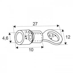 Papuc izolat inel 6.5/2.3mm albastru 2