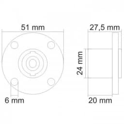 Mufa audio Speakon montabil 4 poli mama 51 mm Goobay 2