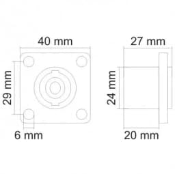 Mufa Speakon 4 poli mama 40 mm montabil 2